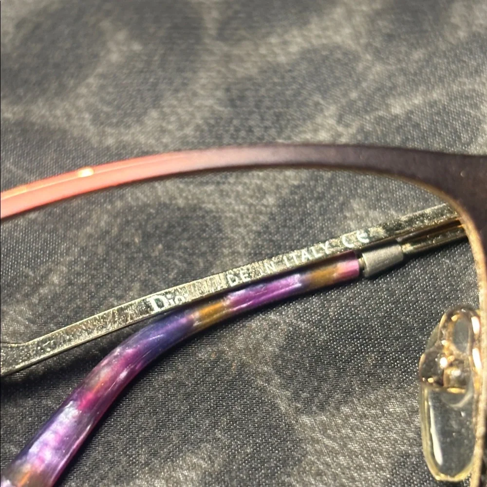 Dior eyeglass *frames only* purple color shift metal designer vintage frames